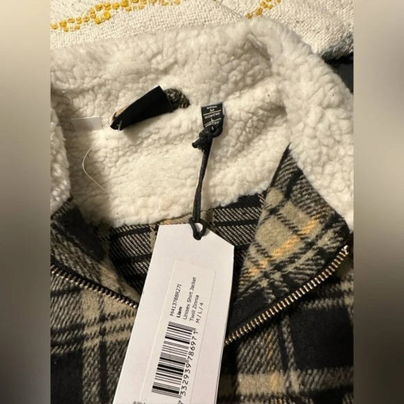 WeSC Jacket American Liam Plaid Sherpa Shacket Zip Up Flannel New w Tags Size L - Picture 4 of 6